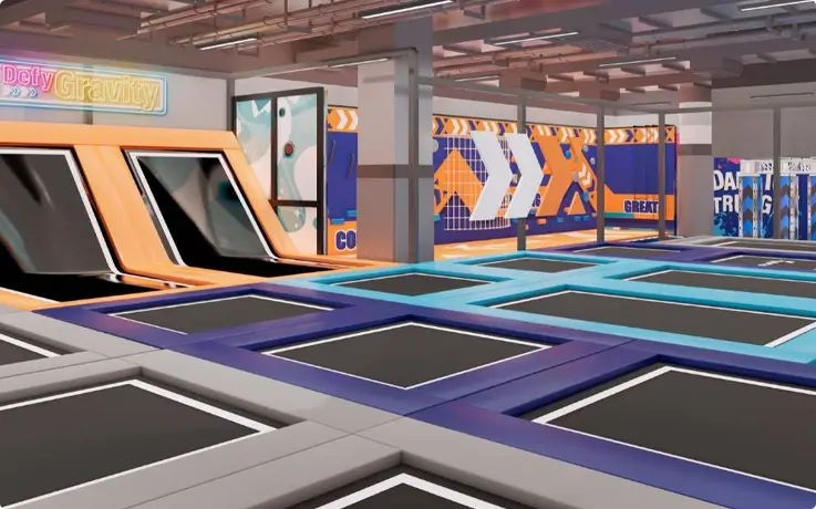 Trampoline at Xventure indoor sports park in Chiang Mai