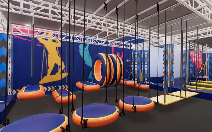 Ninja course at Xventure indoor sports park in Chiang Mai