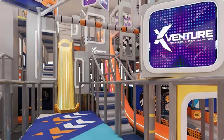 Slide park at Xventure indoor sports park in Chiang Mai