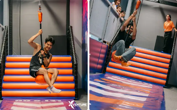 Zipline at Xventure indoor sports park in Chiang Mai