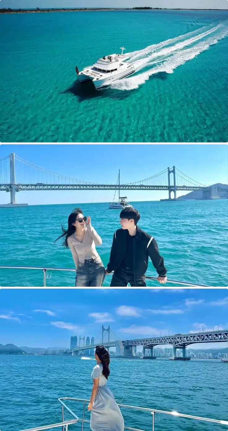 Busan sightseeing yacht tour in Gwangalli Beach