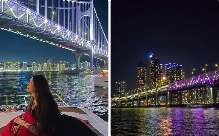 Night cruise in Gwangalli Beach