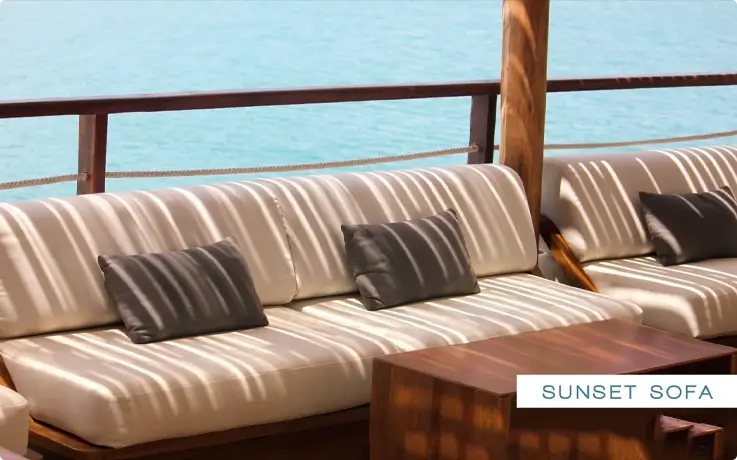 Sunset sofa at Yona Beach Club Phuket
