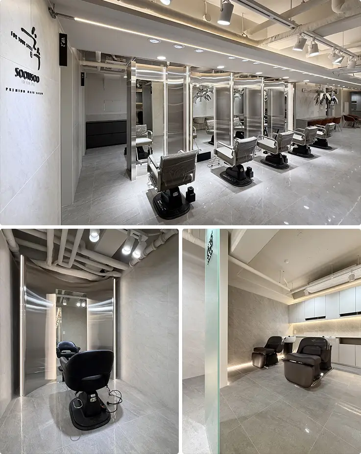 Stunning facilities of SOONSOO Beauty Salon in Apgujeong, Seoul