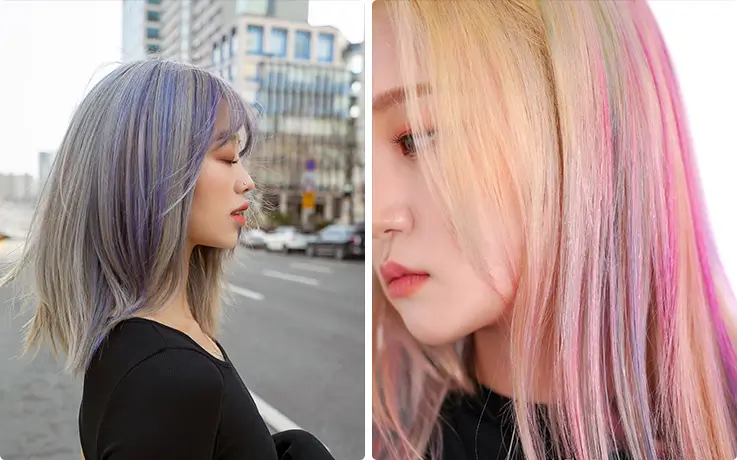People getting hair coloring service at SOONSOO Beauty Salon in Apgujeong, Seoul
