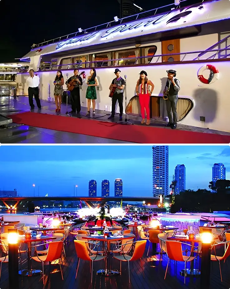 Live music and Thai classical dance show on the Grand Pearl Dinner Cruise in Bangkok