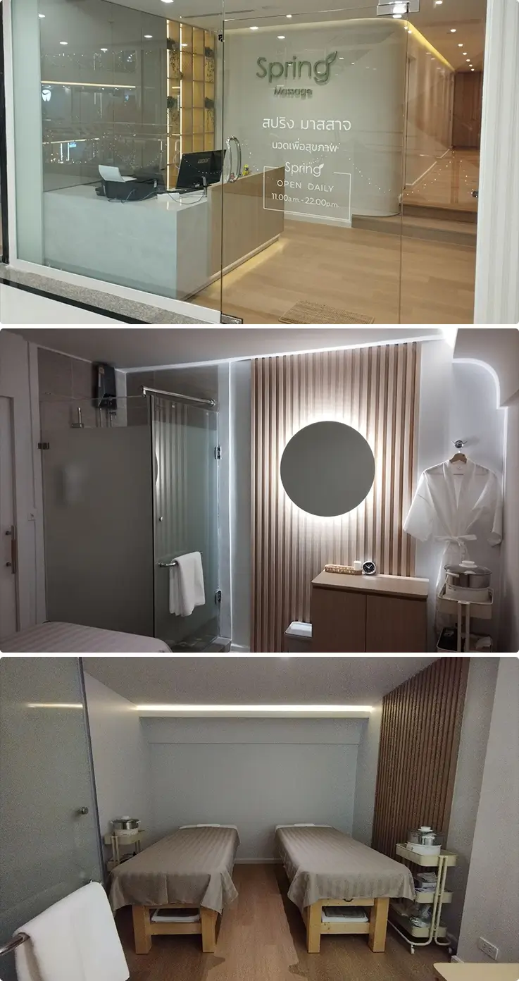 Exterior and luxurious facilities of Spring Massage & Spa - Asok Branch in Bangkok