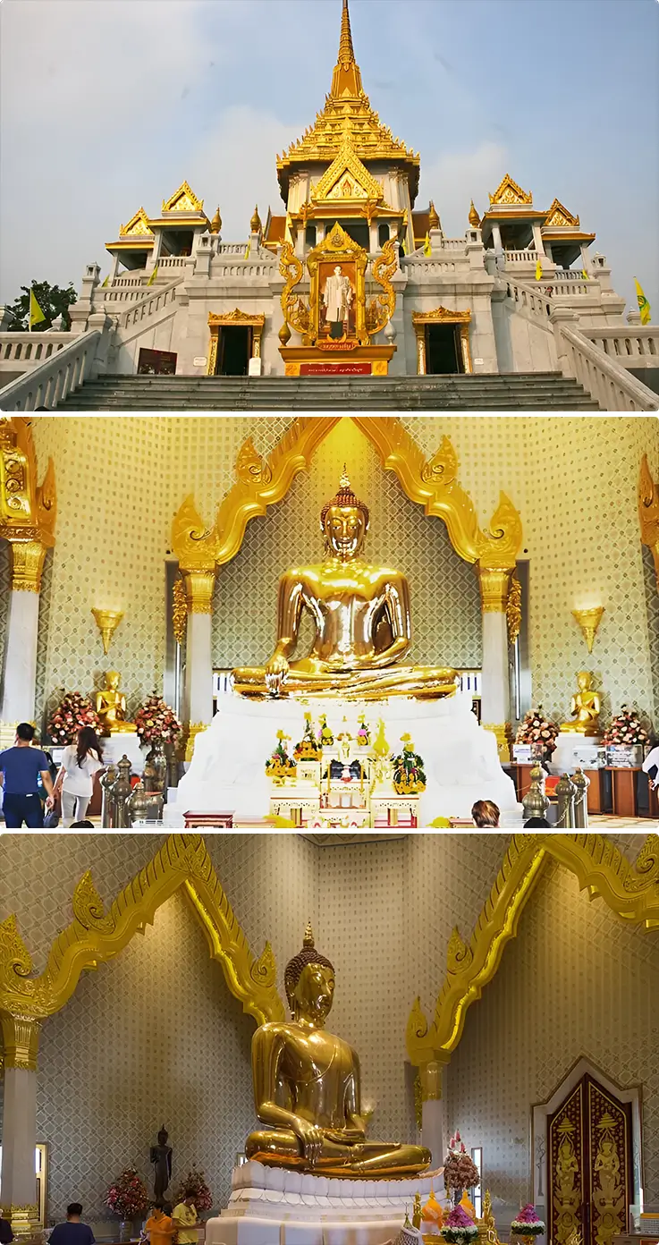 Wat Traimit and its Buddha statue in Bangkok