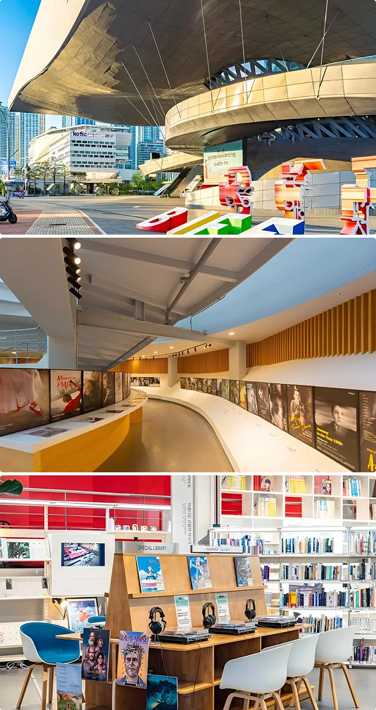 Beautiful exterior and interior views at Busan Cinema Center