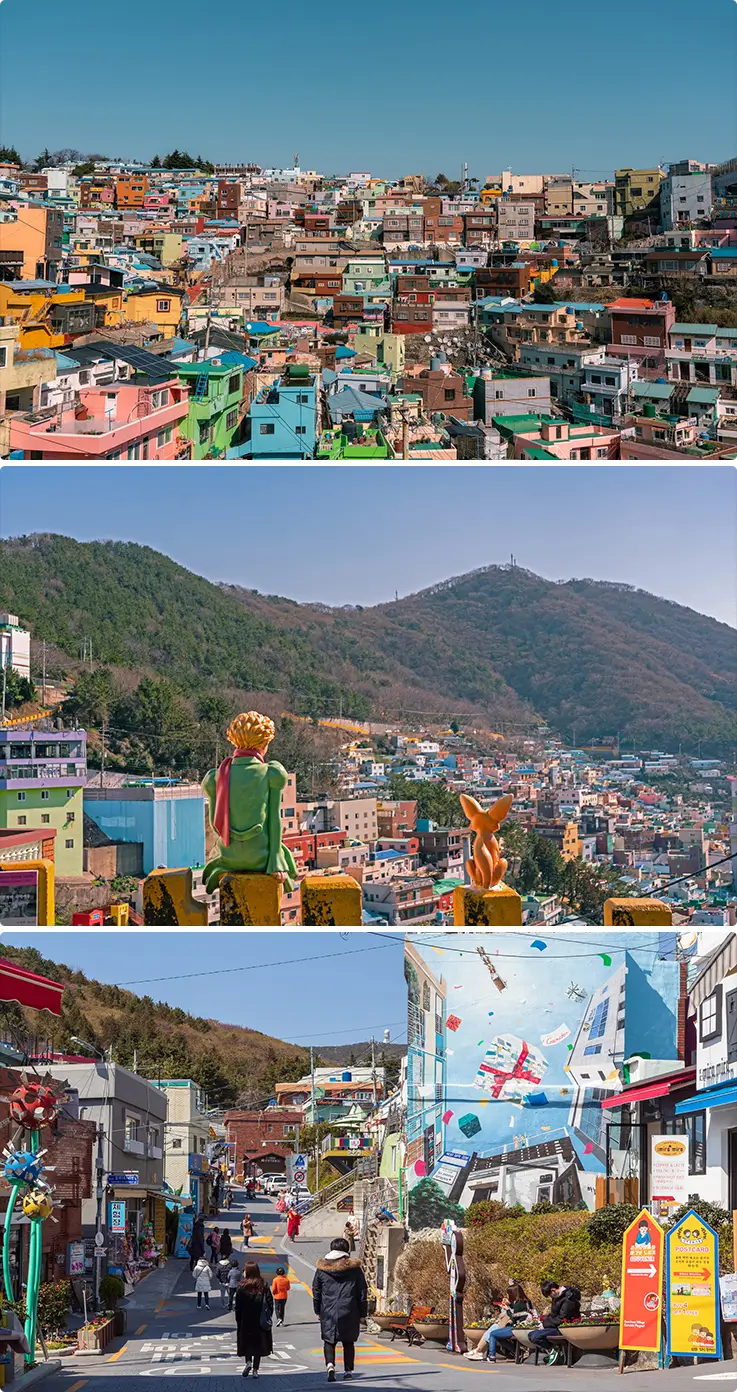 Stunning landscapes at Gamcheon Culture Village in Busan