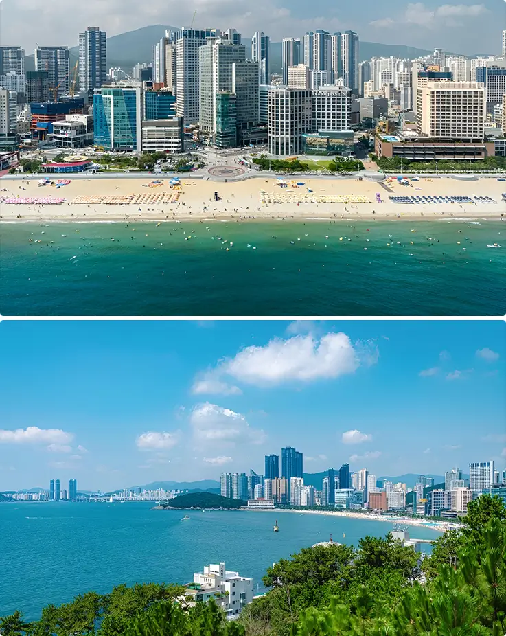 Beautiful ocean views at Haeundae Beach