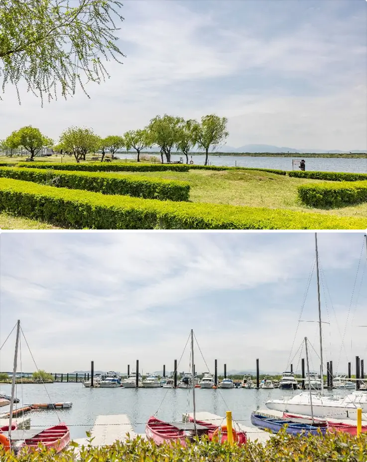 Beautiful landscapes at Samnak Ecological Park in Busan