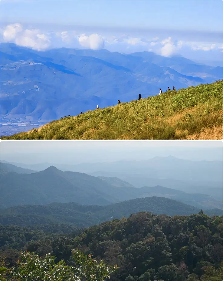 Beautiful panoramic views at Doi Inthanon National Park near Chiang Mai