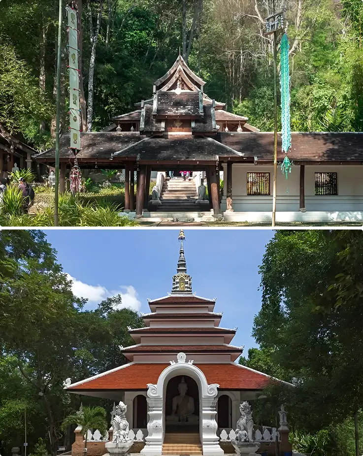 Beautiful temples of Wat Pha Lat in Chiang Mai