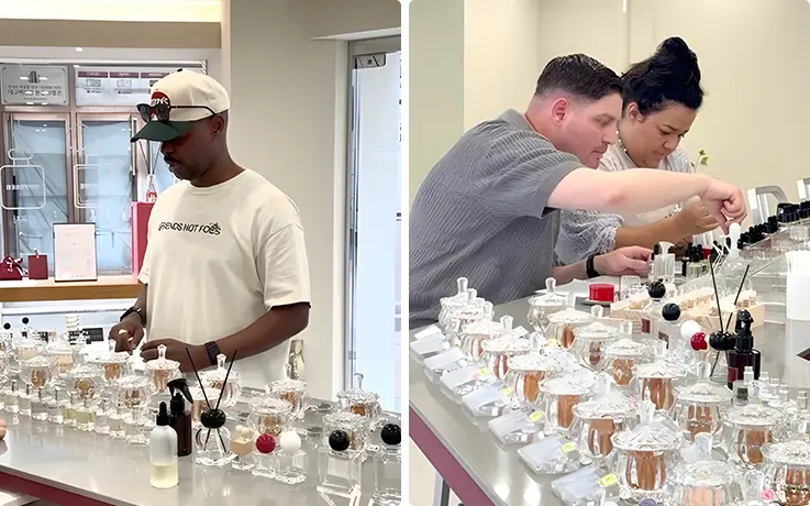 People blending scents at Uniu Scent in Daegu