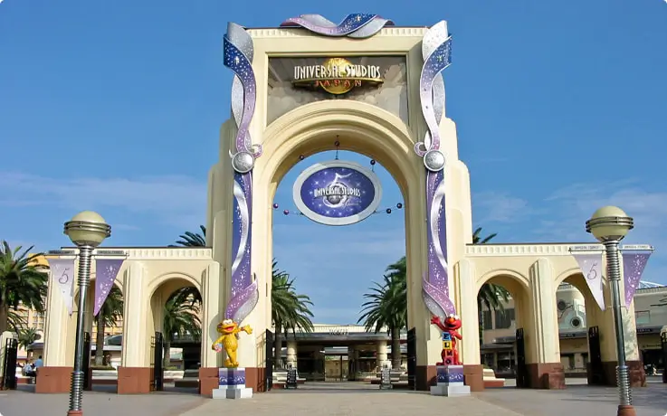 Entrance gate of Universal Studios in Japan
