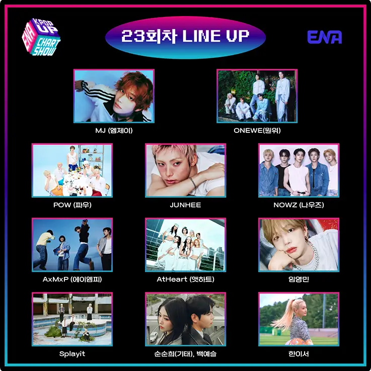 23rd lineup of ENA Kpop Chart Show