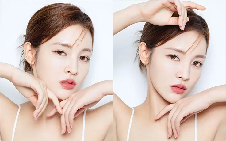 A woman with K-pop inspired hair styling and makeup of Hosu Dosan - Cheongdam Branch in Gangnam