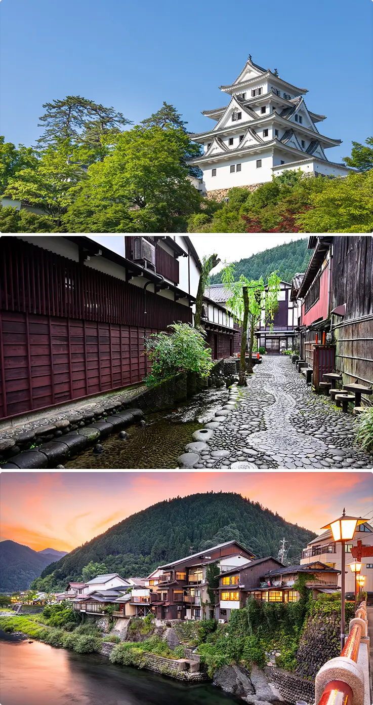 Scenic views at Gujo Hachiman in Gifu