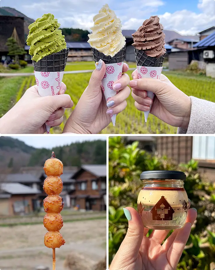 Tasty desserts at Shirakawa-go Village in Gifu