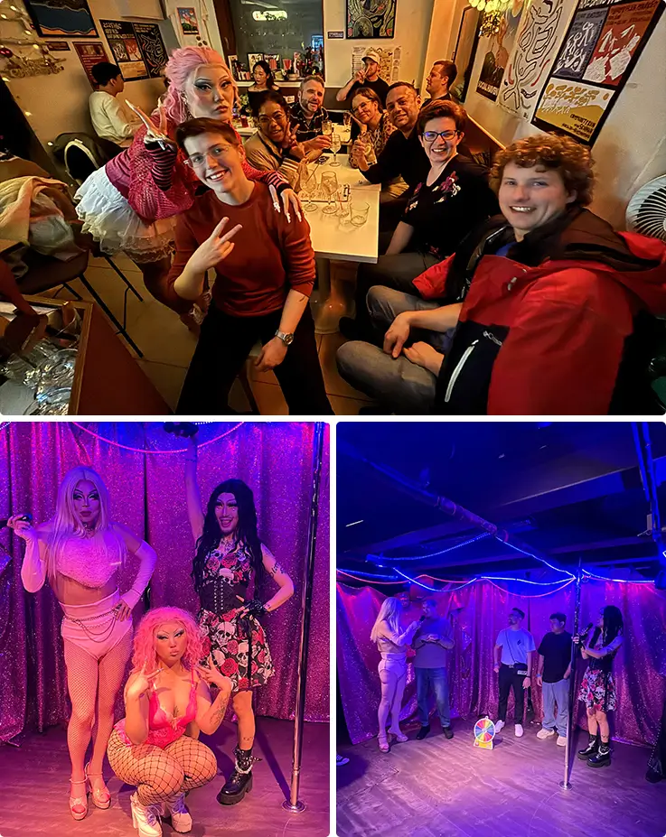 People enjoying the LGBTQ+ pub crawl in Seoul