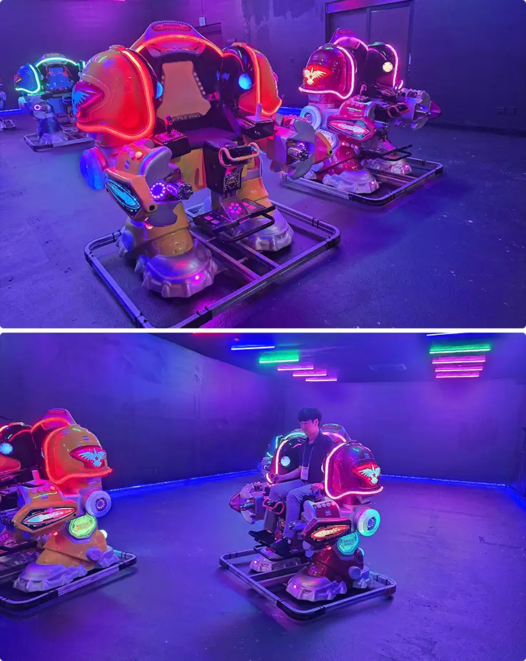 A person enjoying a robot ride at The Garden of Van Gogh in Jeju