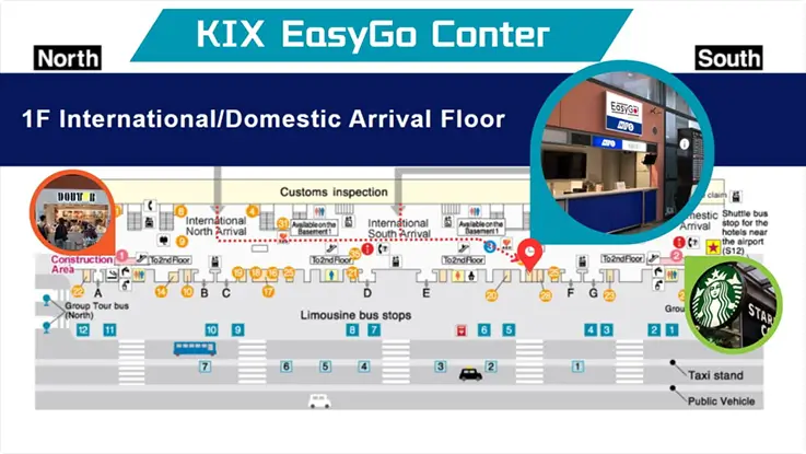 Kansai Airport Easygo Counter map