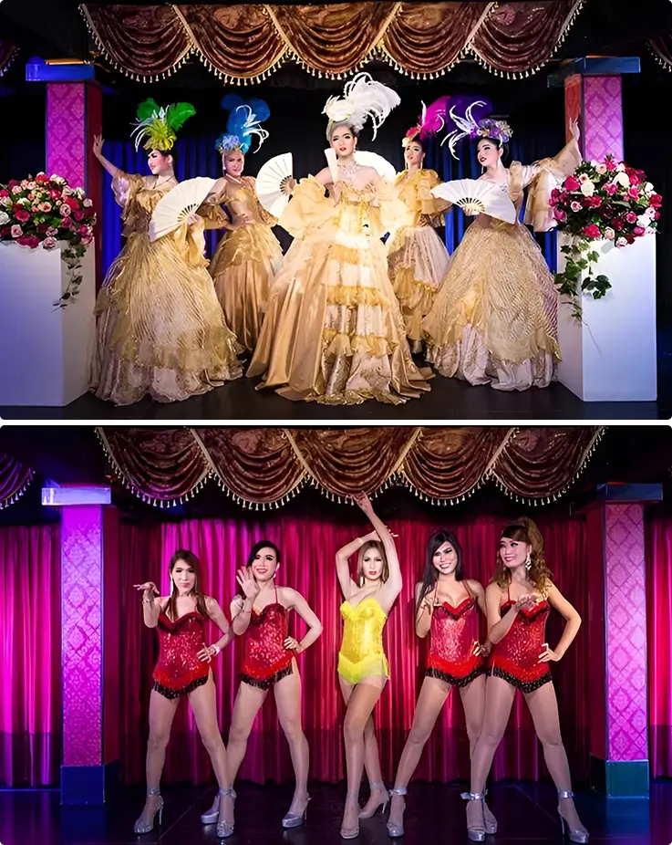 People performing on the Blue Dragon Cabaret Show in Ao Nang, Krabi