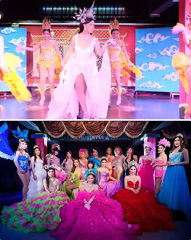 People performing on the Blue Dragon Cabaret Show in Ao Nang, Krabi