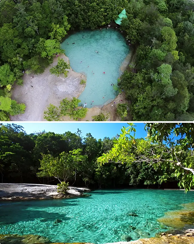 Beautiful scenery of Emerald Pool in Krabi