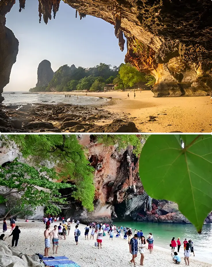 People enjoying beautiful views of Phra Nang Cave in Krabi