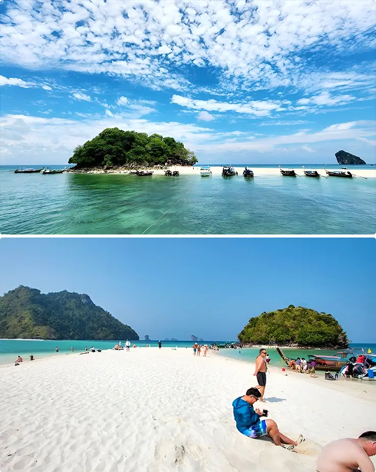 Stunning scenery of Tup Island with sand and ocean