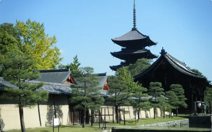 Beautiful exterior of Toji Temple in Kyoto