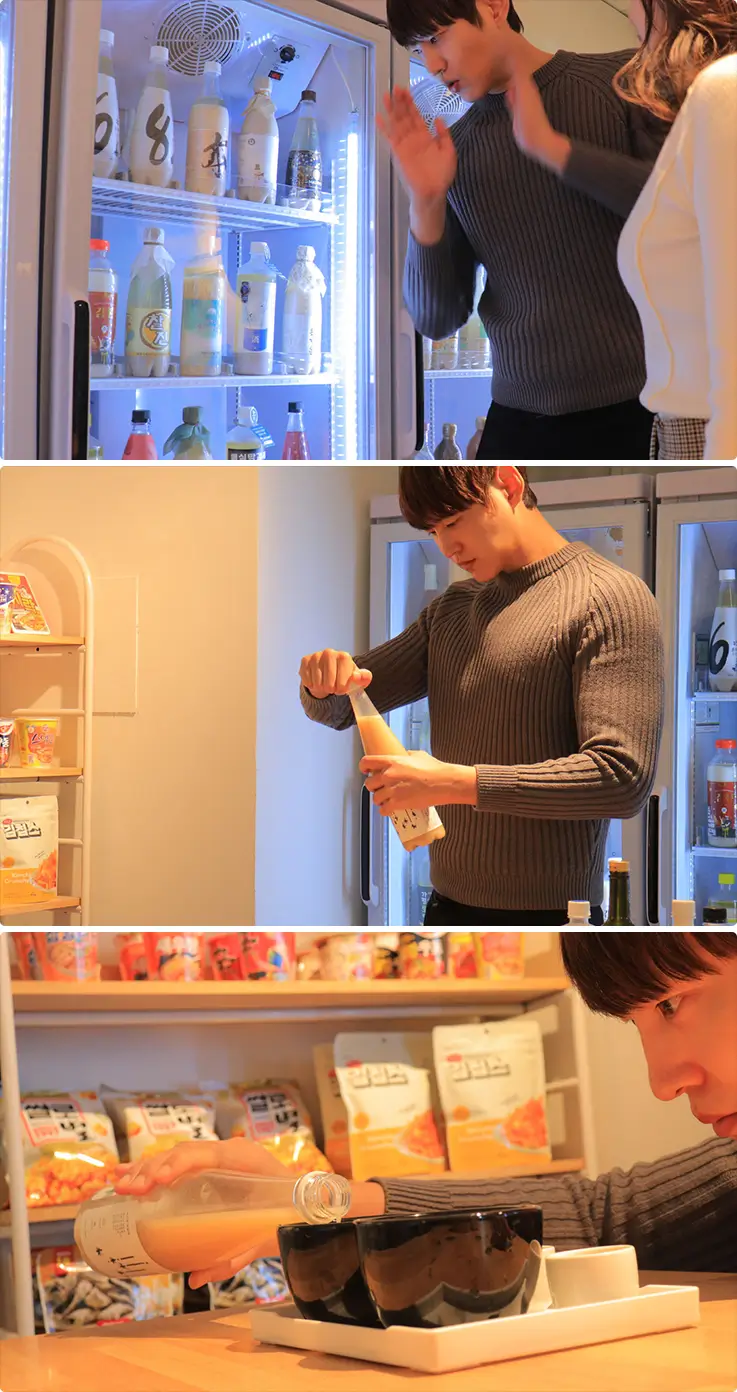 A certified sommelier at White Moon Gallery in Myeongdong