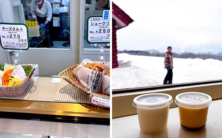 Various desserts that can be enjoyed at Niseko Takahashi Dairy Farm in Hokkaido