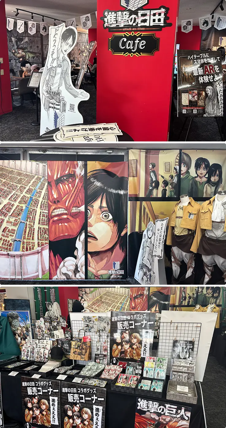 Dine among themed murals, costume displays, and shelves of exclusive collectible merchandise and collaboration goods.