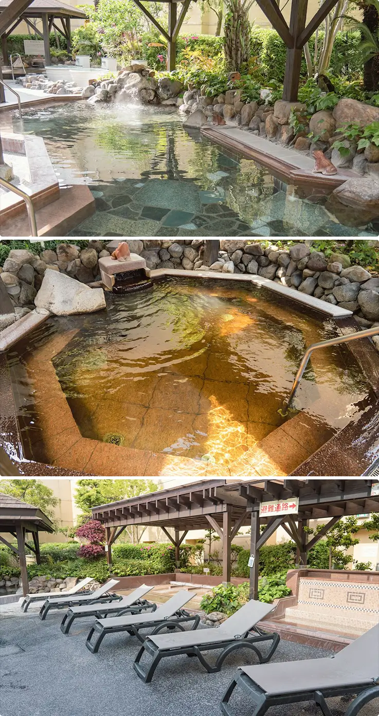 Outside facilities of Tennen Onsen Naniwa-no-Yu in Osaka