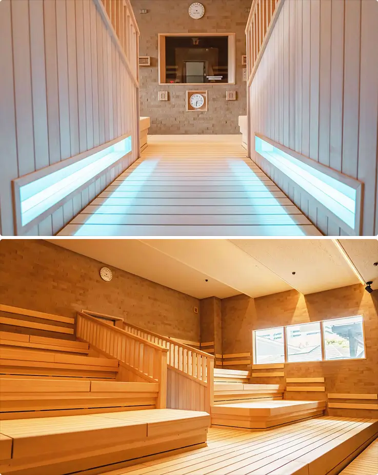 Sauna facilities of Tennen Onsen Naniwa-no-Yu in Osaka