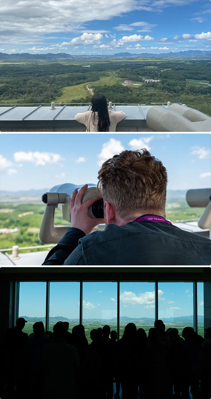 People observing North Korea at Dora Observatory in Paju