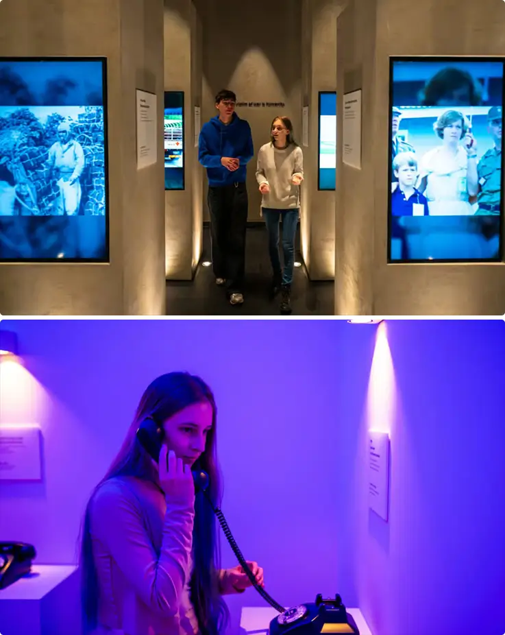 People discovering the past Korean Wall history at the JSA Museum in Paju