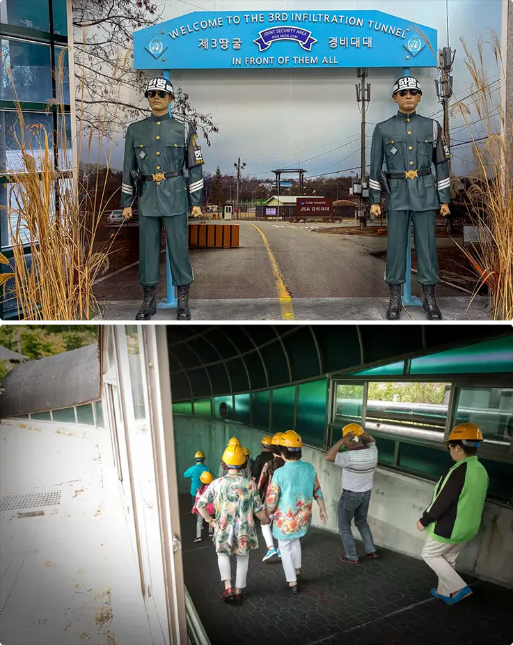People exploring The 3rd Tunnel in Paju