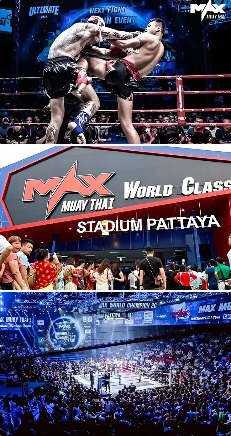 Players and spectators at Max Muay Thai Stadium Pattaya