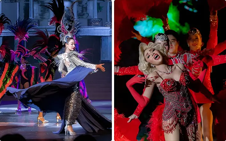 Performers performing at Tiffany's Show Pattaya