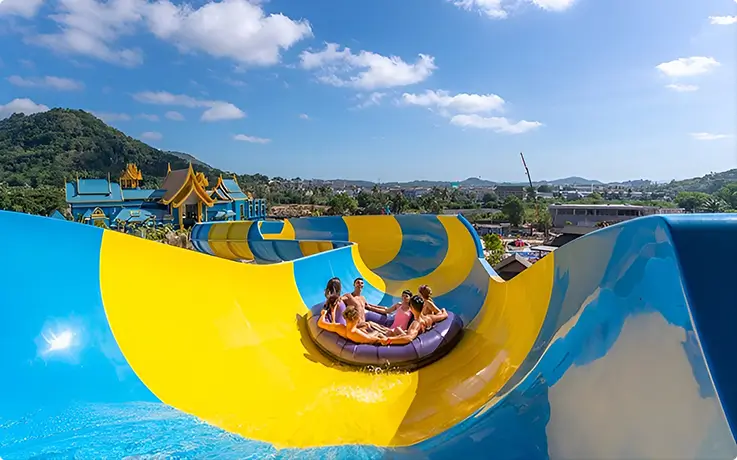 People riding Eagle Flyer in Andamanda Phuket