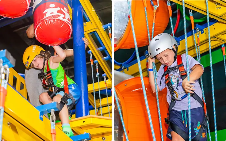 Children playing at the rope park of Froggy's Fun Park in Phuket