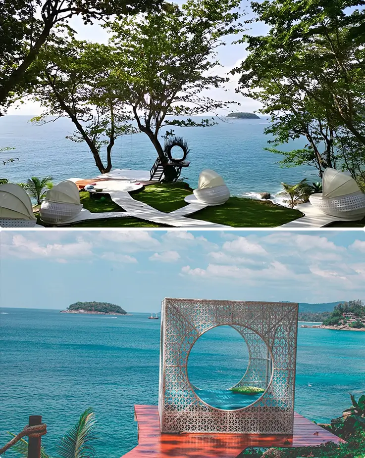 Stunning landscapes at Rock Beach Swing in Phuket