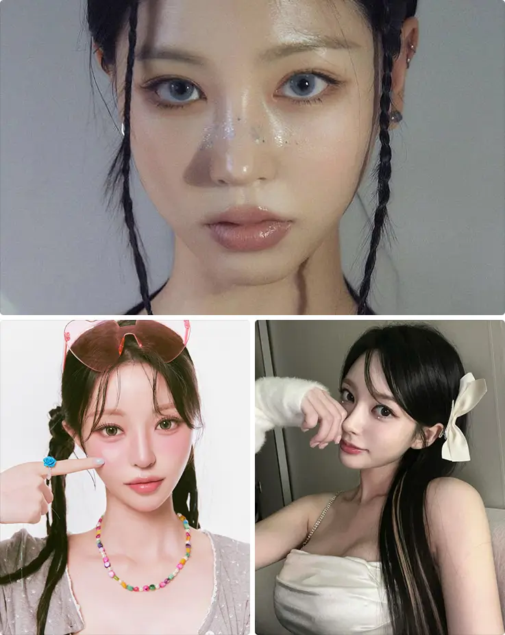 Women who are getting K-pop idol hair & makeup at A BY BOM in Seoul