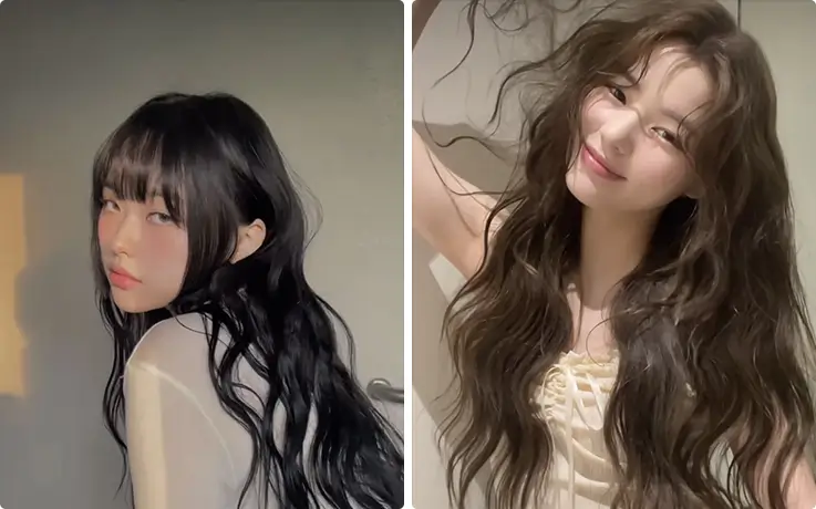 Women who are getting design perm at A BY BOM Hair & Makeup Salon in Seoul