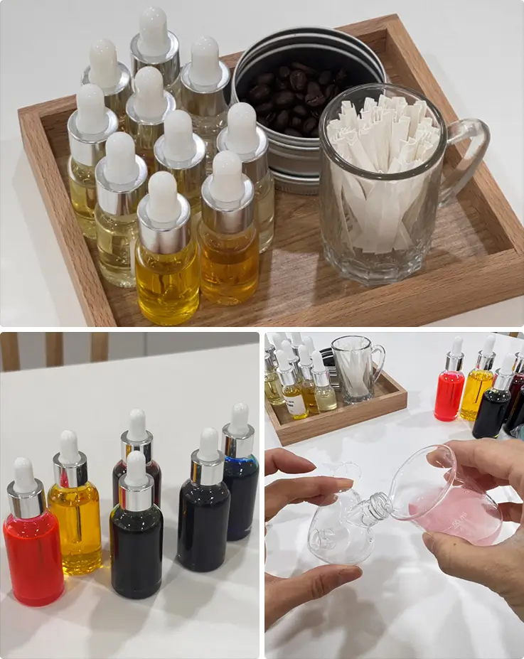 Fragrance ingredients at BeLight Candle & Perfume Studio in Seoul