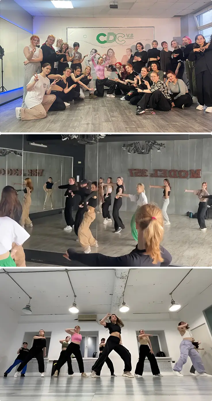 People dancing at Bloom’s Studio in Seoul